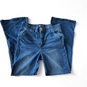 Democracy ab technology women’s bootcut dark blue denim jeans size 12, EUC